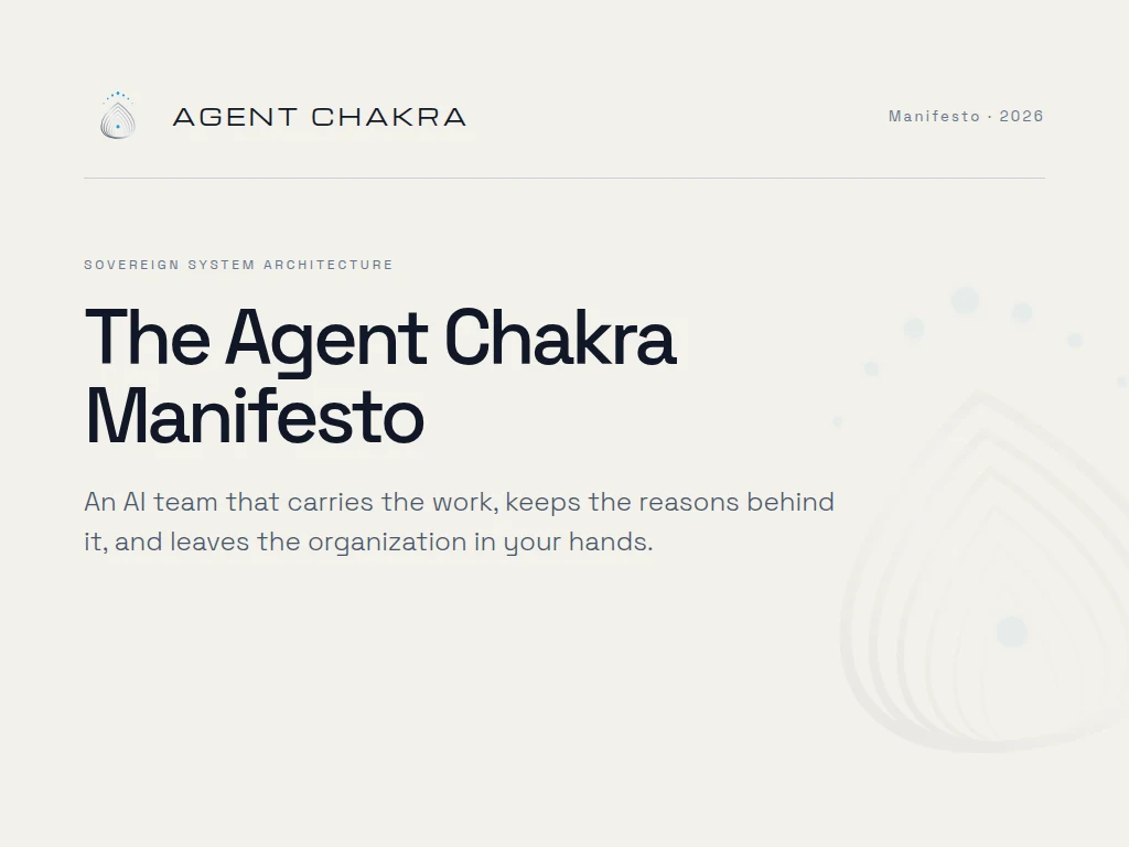 The Agent Chakra Manifesto cover